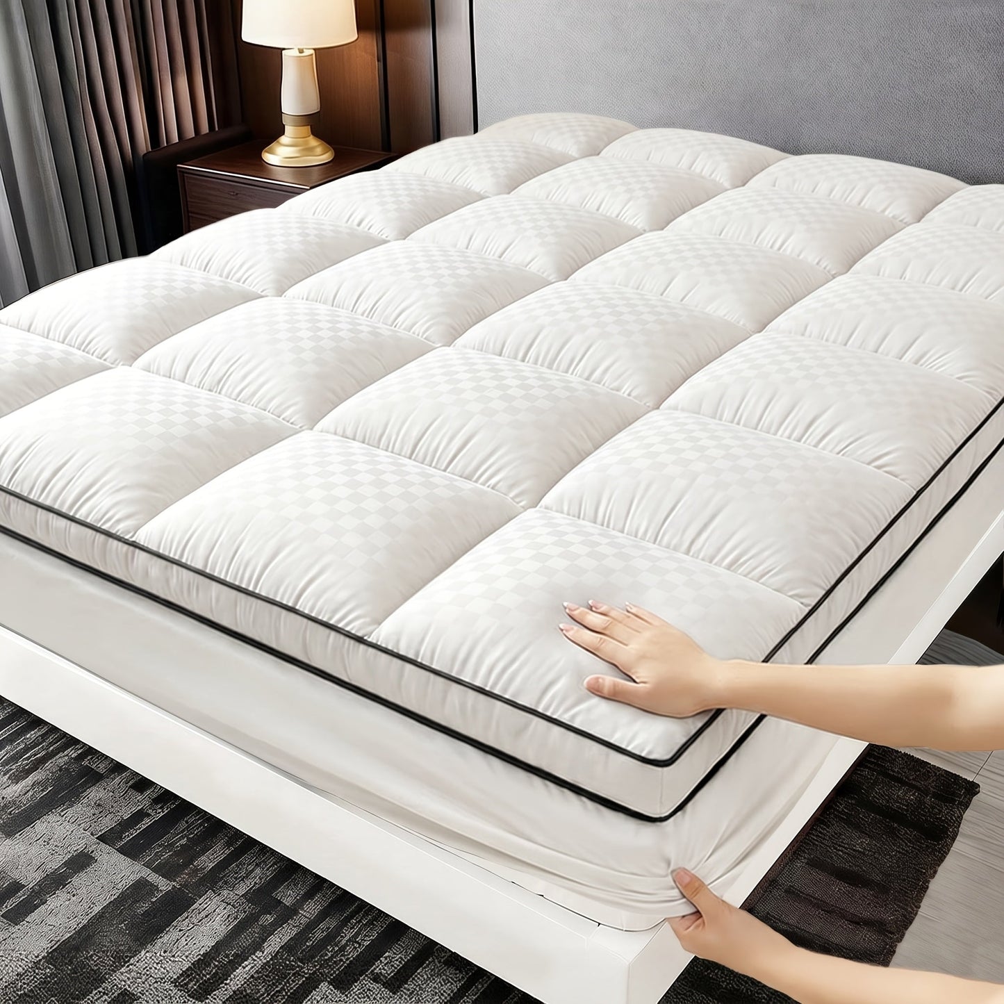 Mattress Cover shown in the White, Cal King option