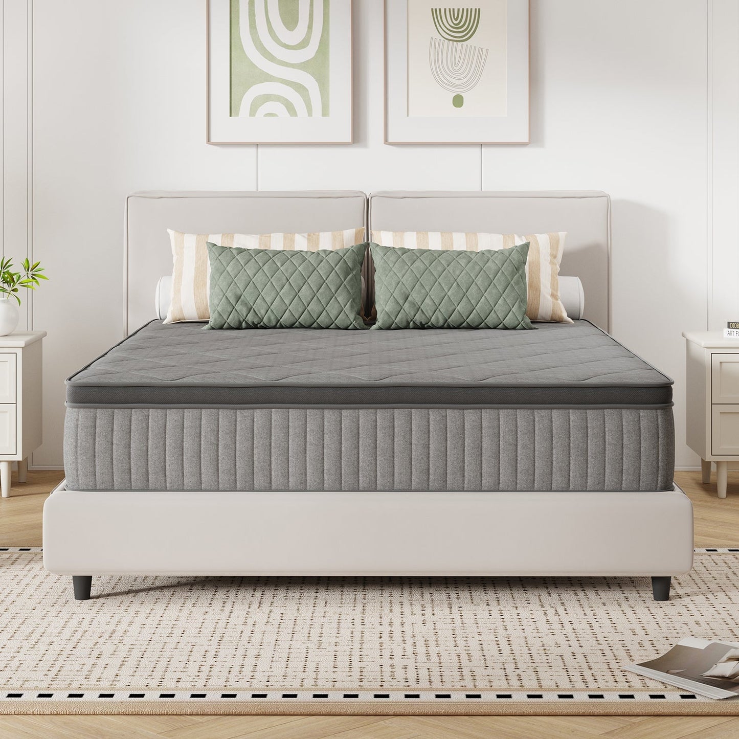 Mattress shown in the King, 12in Gray option