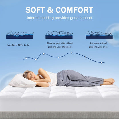 Mattress Topper, Bed Mattress Pad for Bedroom Comfort and Support detail image - detail view 12