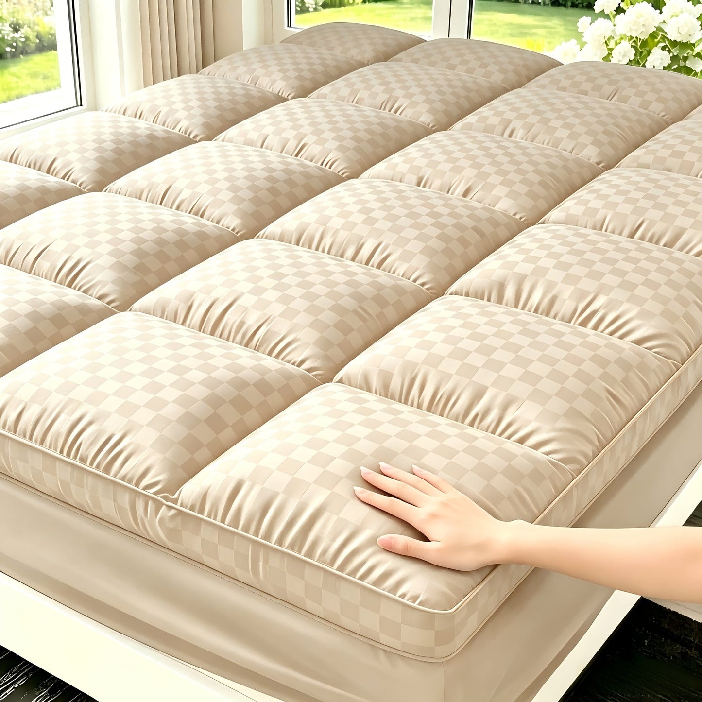 Mattress Topper shown in the Beige, California King (72" x 84") option