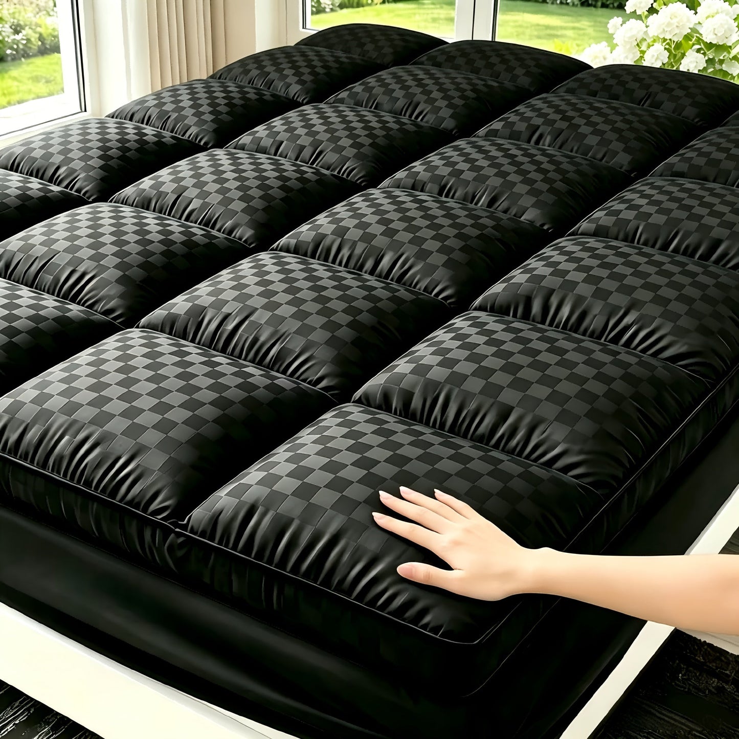 Mattress Topper shown in the Black, Queen(60"x 80") option
