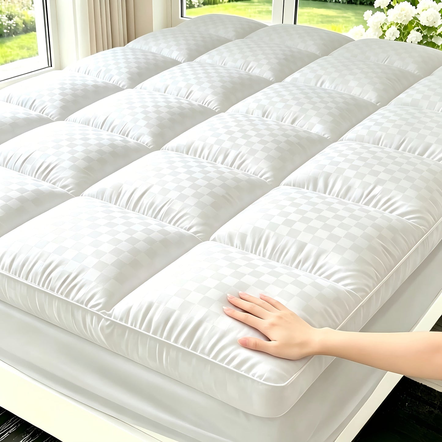 Mattress Topper shown in the White, Twin(39"x 75") option