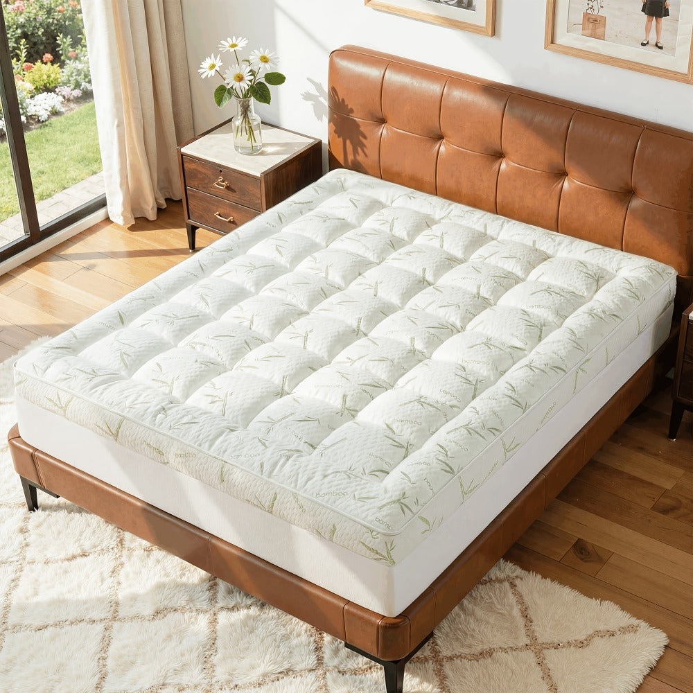 Mattress Topper with Non-Slip Base, Cooling Mattress Topper for Bedroom detail image - detail view 11