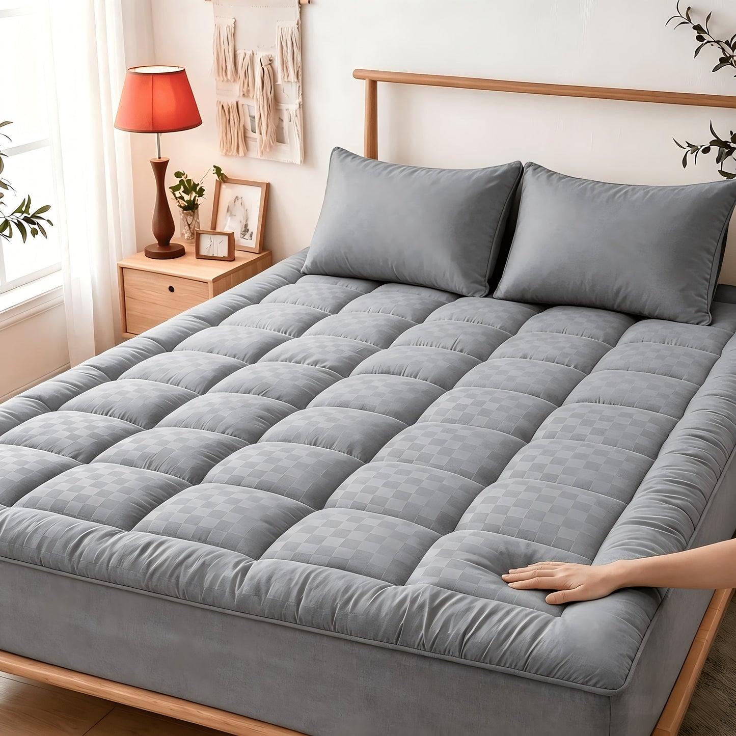 Mattress Topper shown in the Light Gray, Twin(39" x 75") option