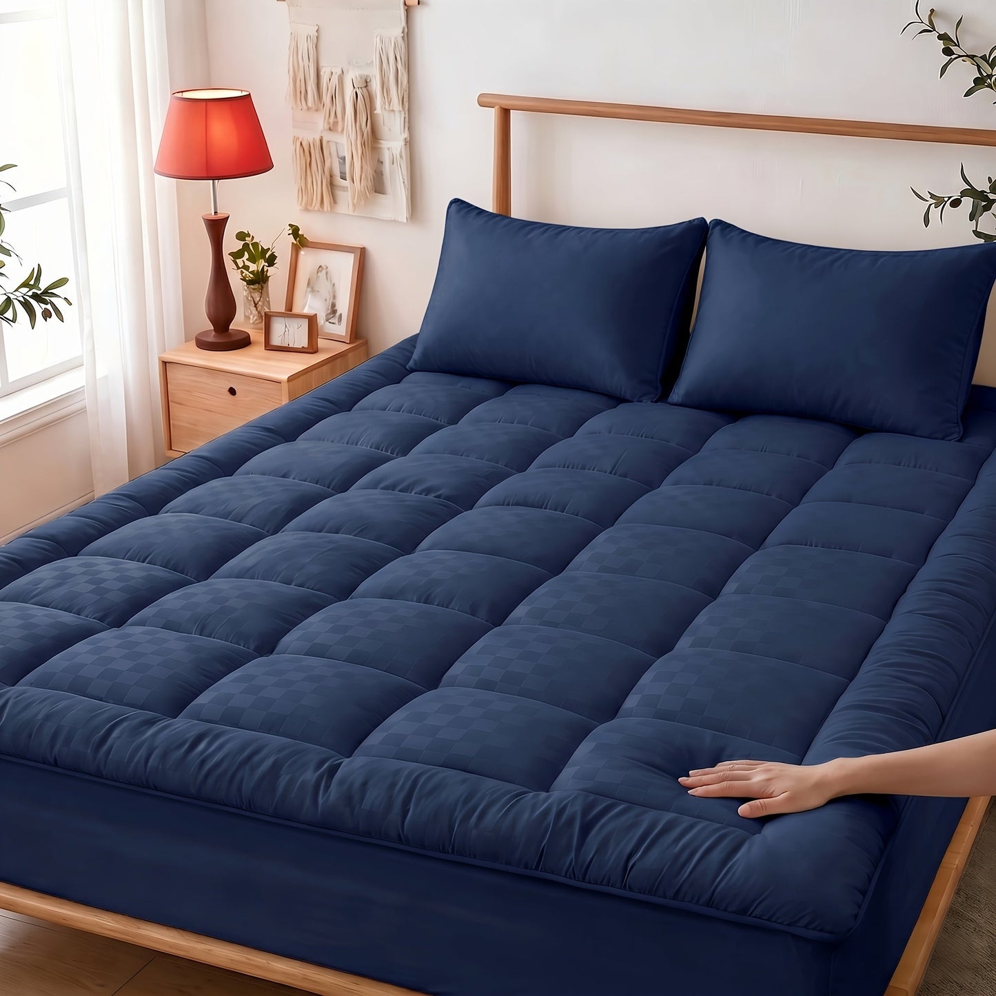 Mattress Topper shown in the navy, Twin(39" x 75") option