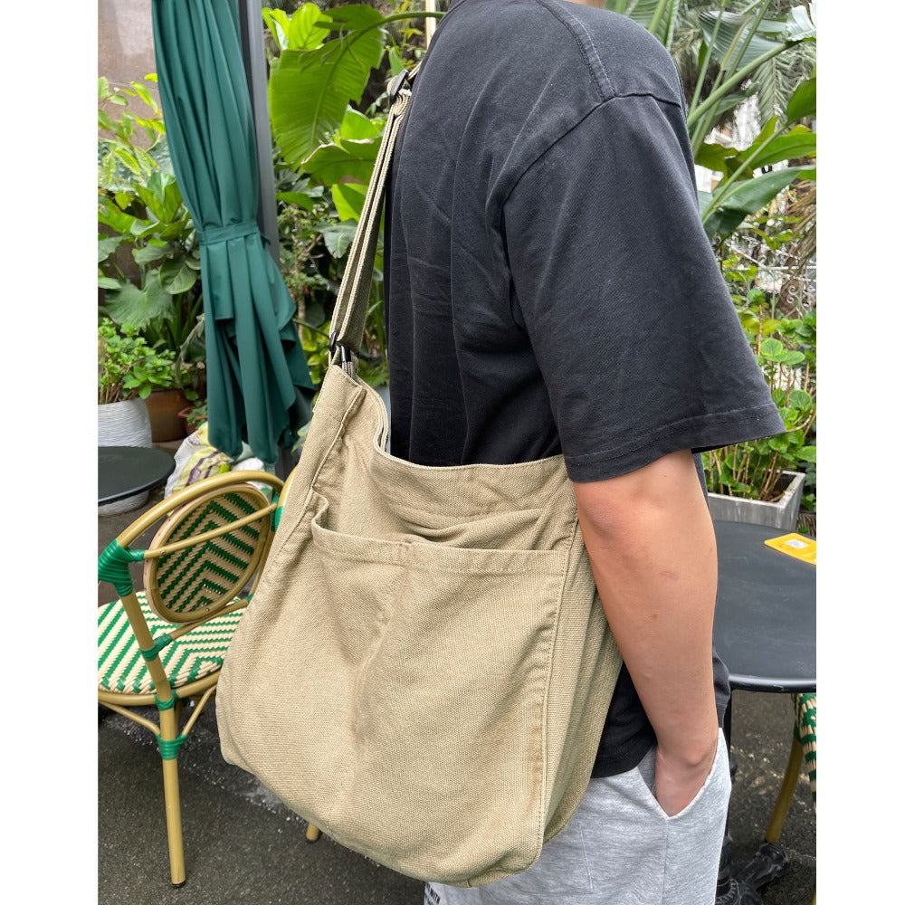 Men's Crossbody Bag – 7 Colors, Canvas, Large Capacity, for Travel & Work – detail view 10