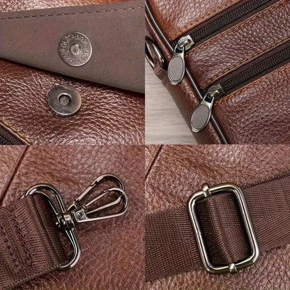 Men's Crossbody Bag – Genuine Leather, Large Capacity, for Travel & Work – detail view 13