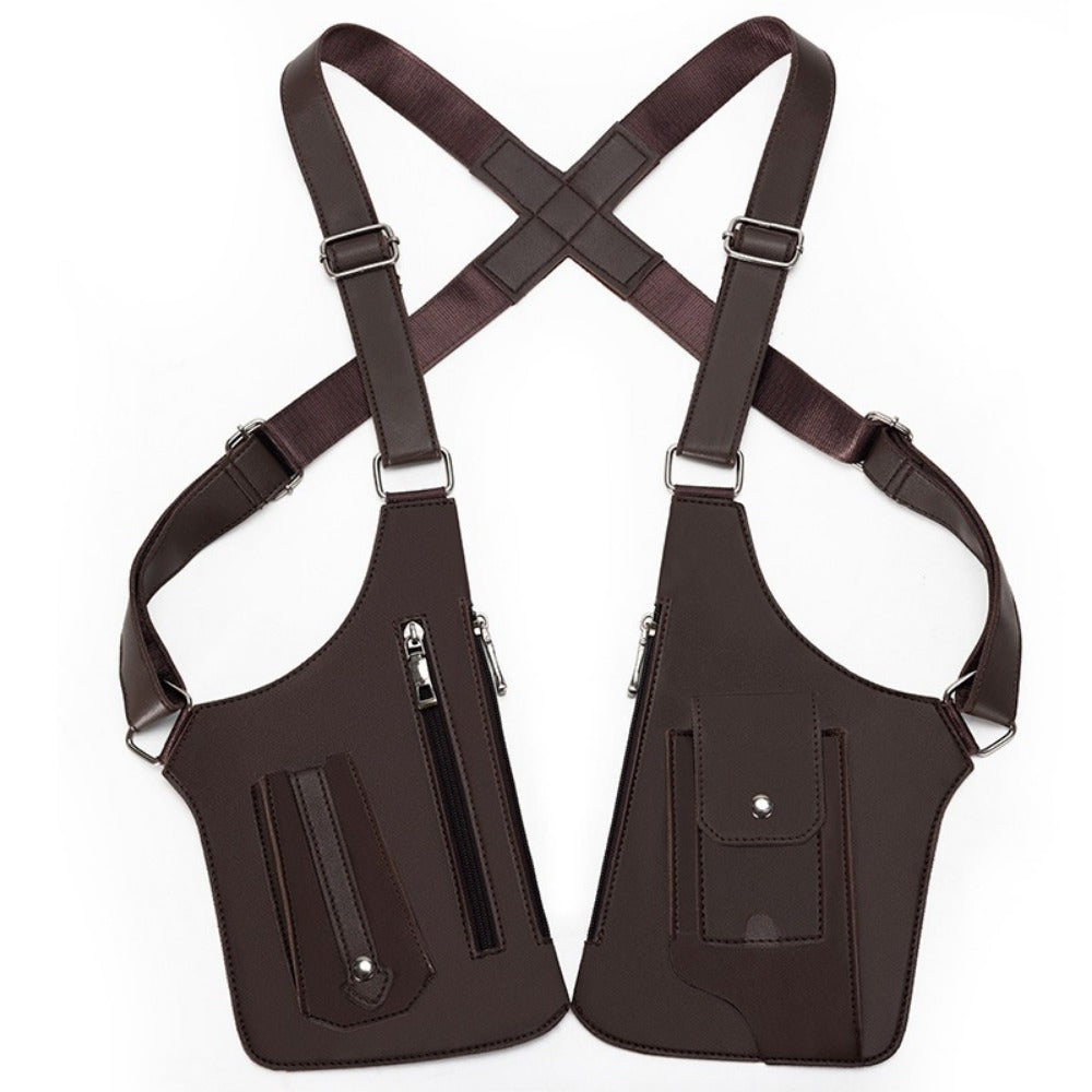 Men's Crossbody Bag – for Travel & Work, Armpit Vintage Underarm Messenger Pack – detail view 14