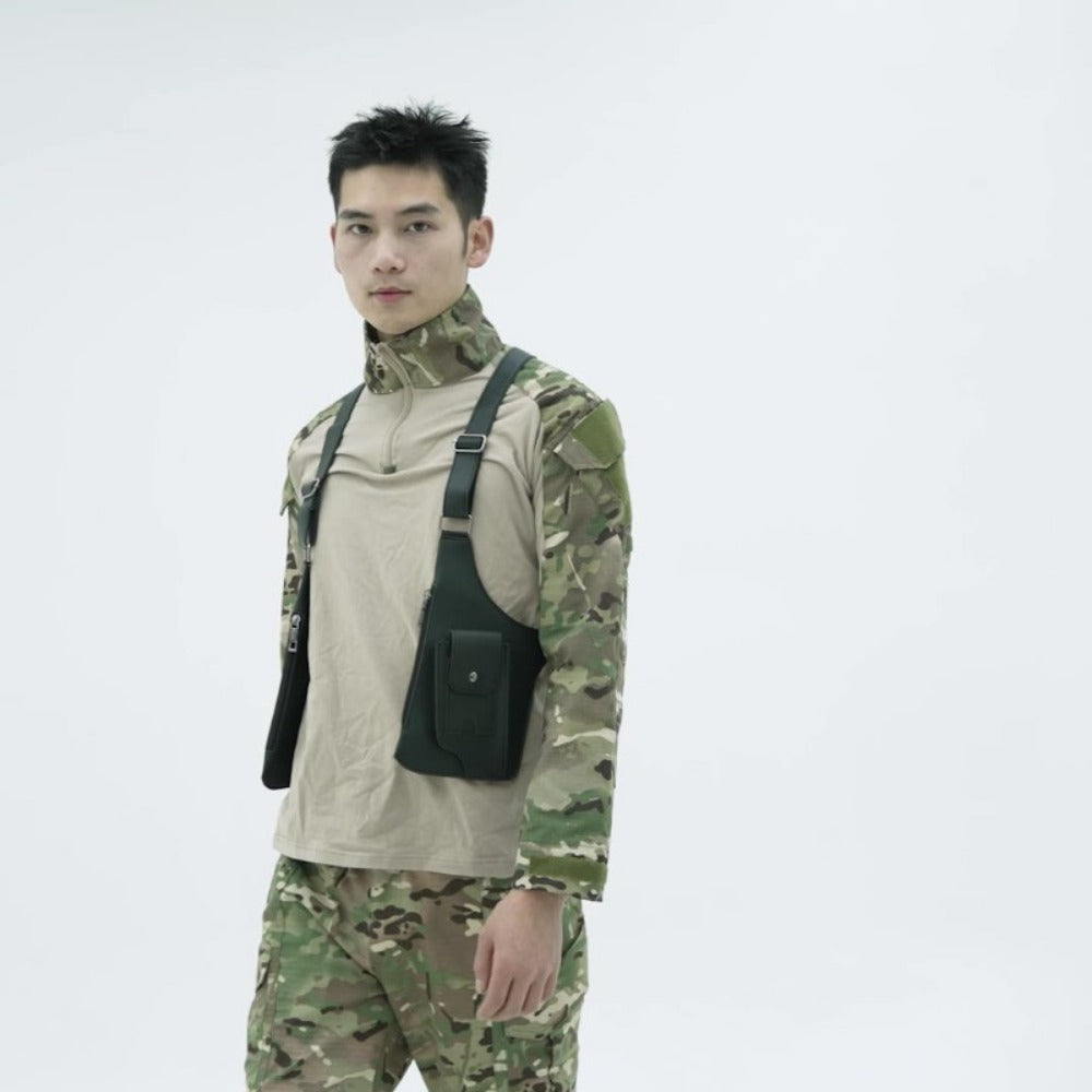 Men's Crossbody Bag – for Travel & Work, Armpit Vintage Underarm Messenger Pack – detail view 5