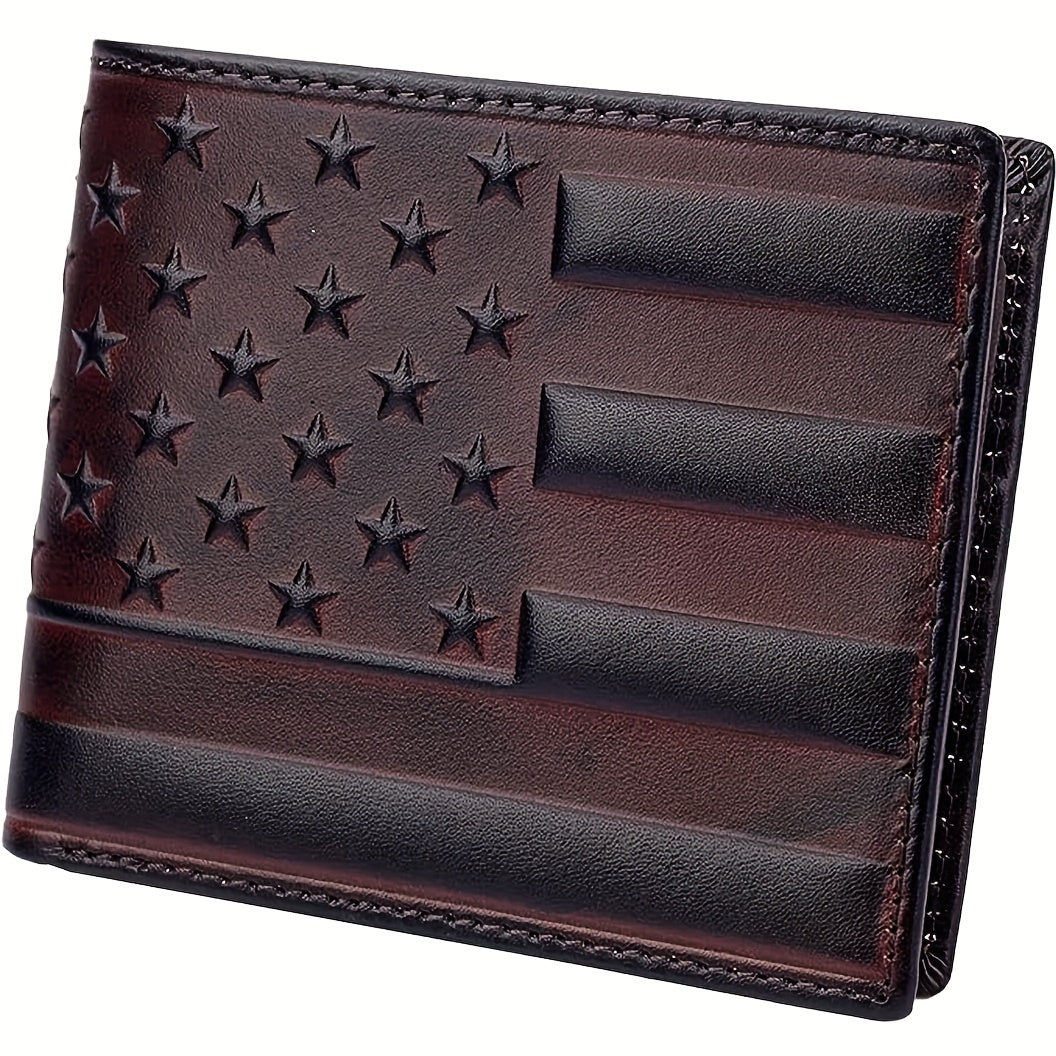 Men's Wallet – American Flag Embossed Leather Rfid – detail view 8