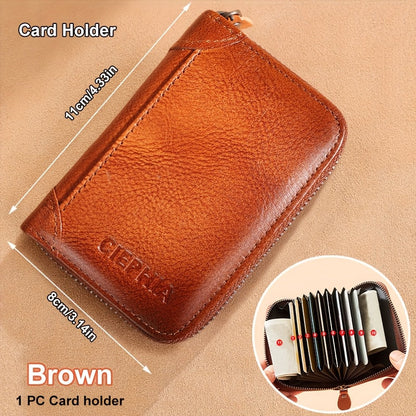 Men's Wallet – Genuine Leather, RFID Blocking – front view - product view 24