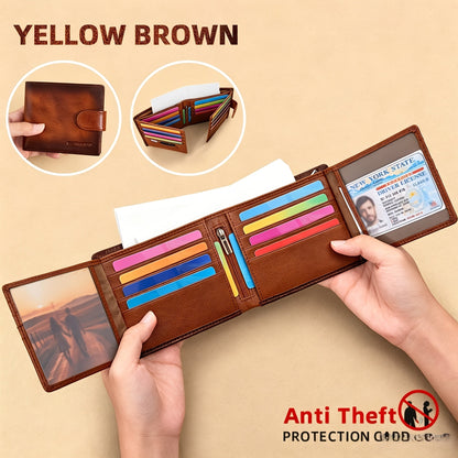 Men's Wallet – Large Capacity, Slot Leather Genuine Cowhide Large – alternate view