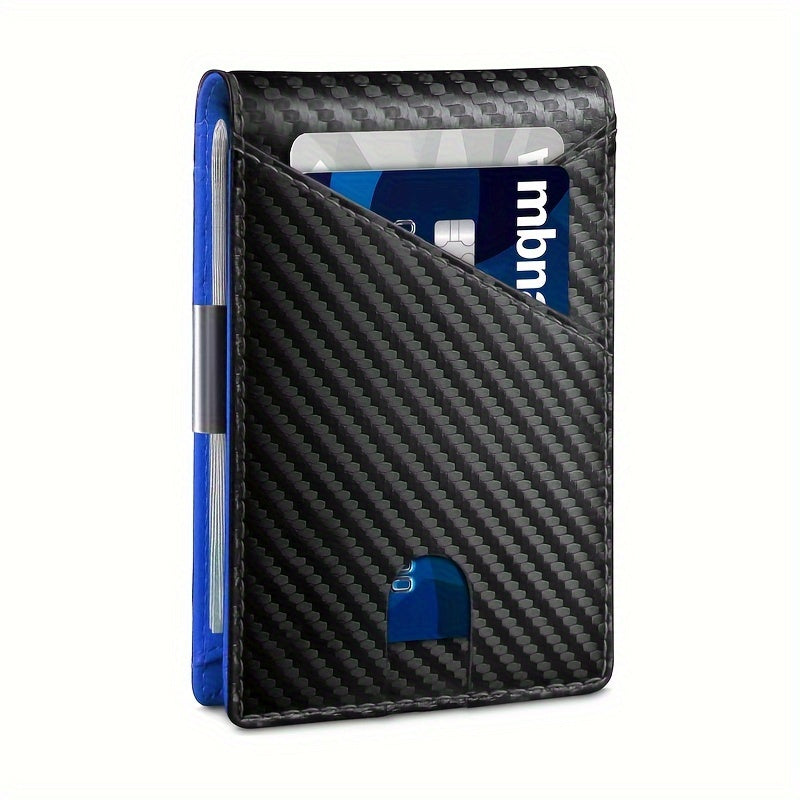 Men's Wallet – RFID Blocking, Carbon Fiber Money Clip Bifold – front view - product view 13