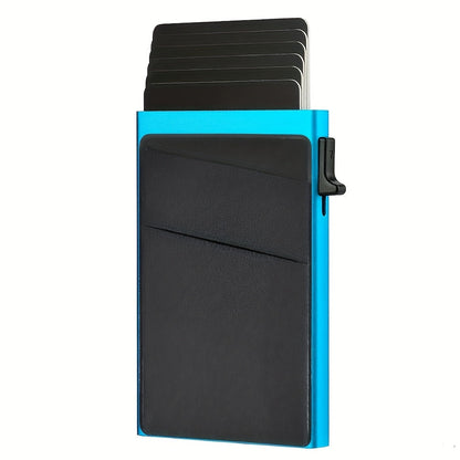 Men's Wallet – RFID Blocking, Metal Pop Up Card Case – front view - product view 12