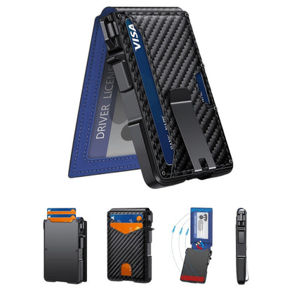 Men's Wallet – RFID Blocking, Money Clip Id Window Metal – front view