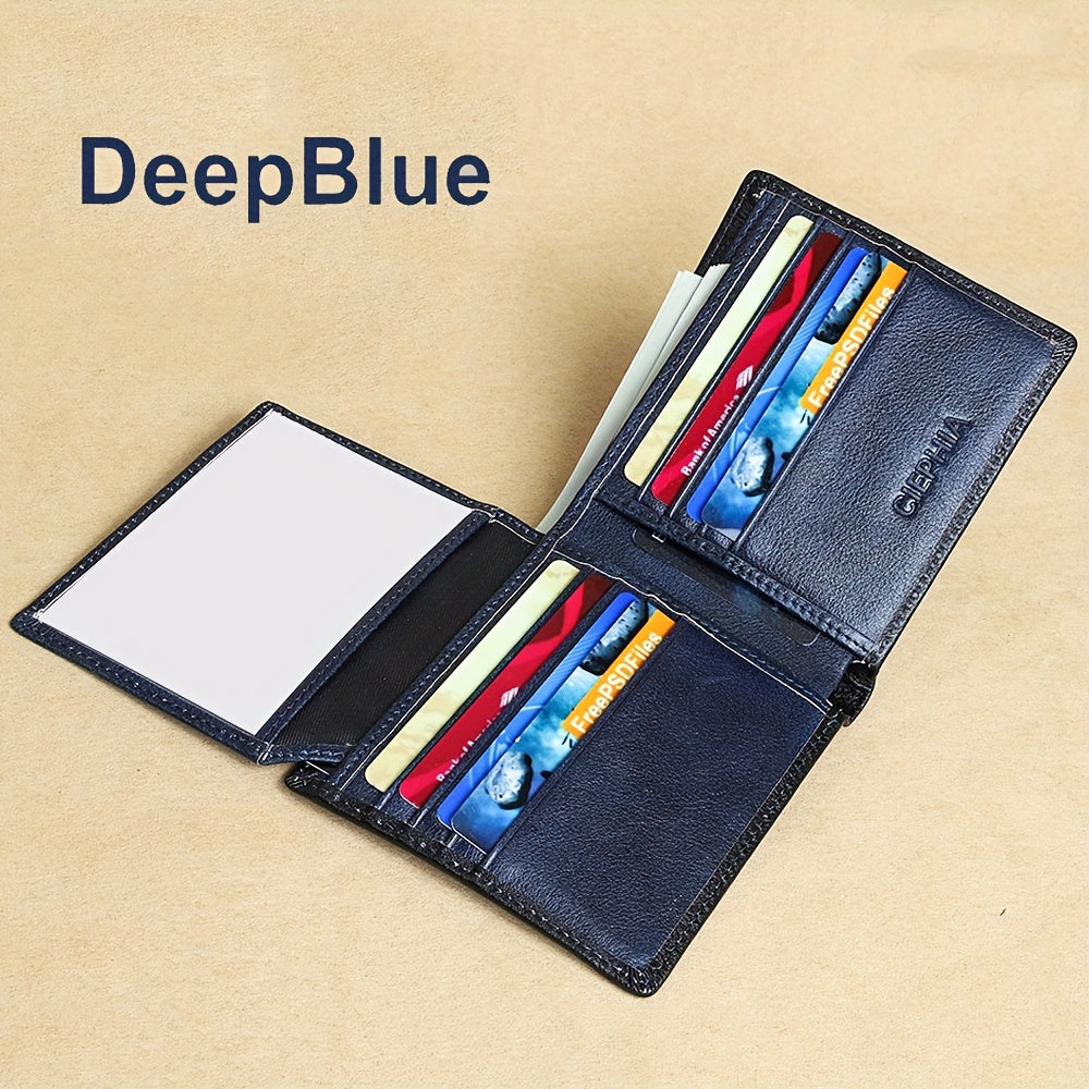 Men's Wallet – RFID Blocking, Retro Bifold Genuine Cowhide Leather – detail view 17