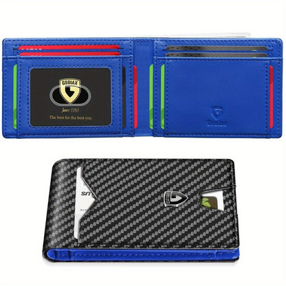 Men's Wallet – RFID Blocking, Slim Rfid Blocking Bifold Carbon – front view - product view 22