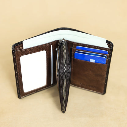 Men's Wallet – RFID Blocking, Trifold Zipper Coin Pocket Genuine – detail view 22