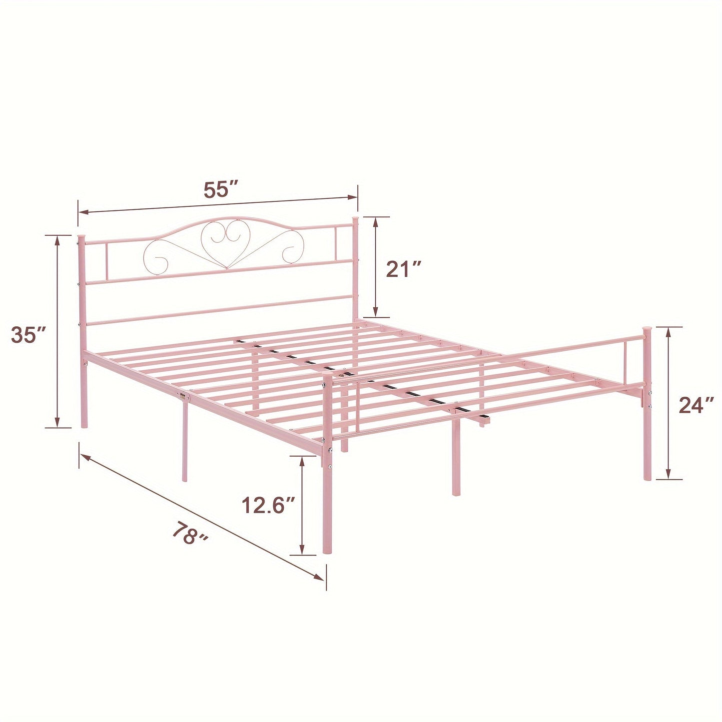 Bed Frame shown in the pink, Full option