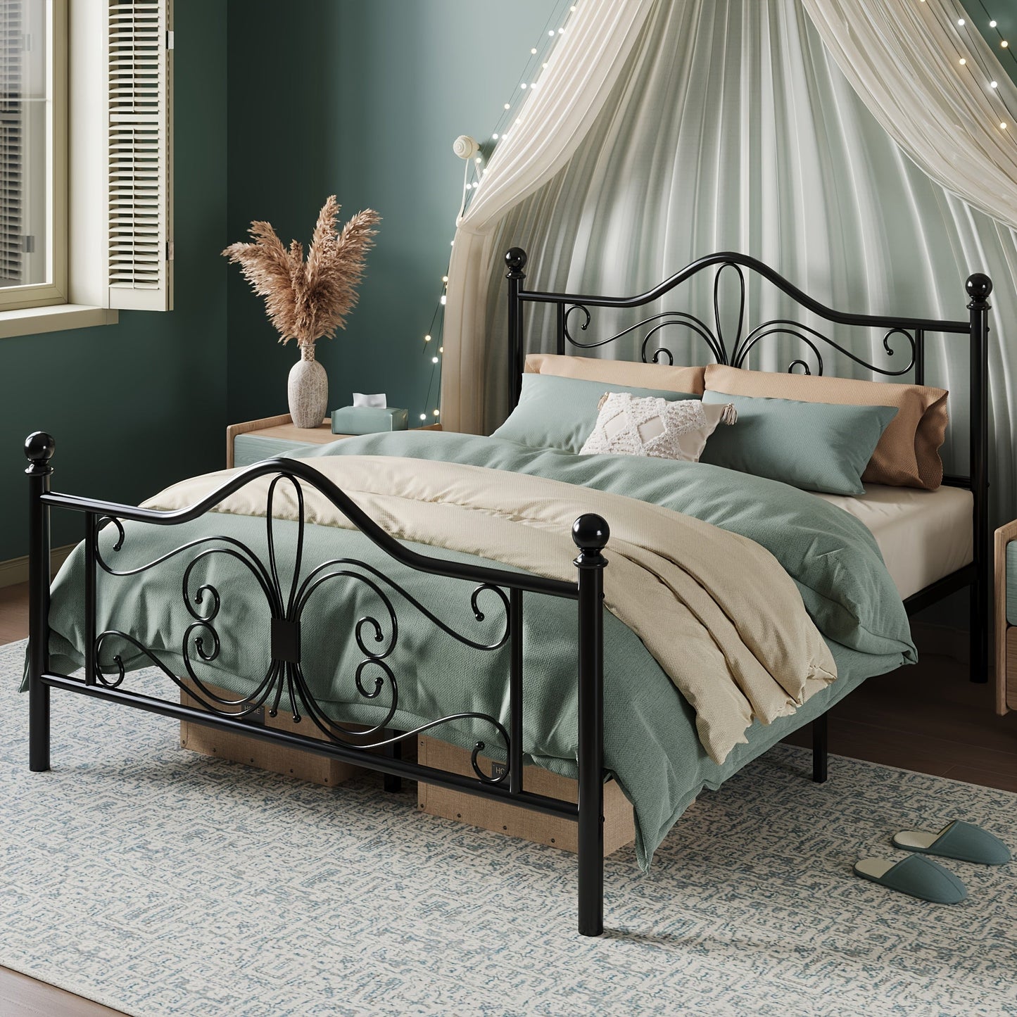 Bed Frame shown in the Black, Full option