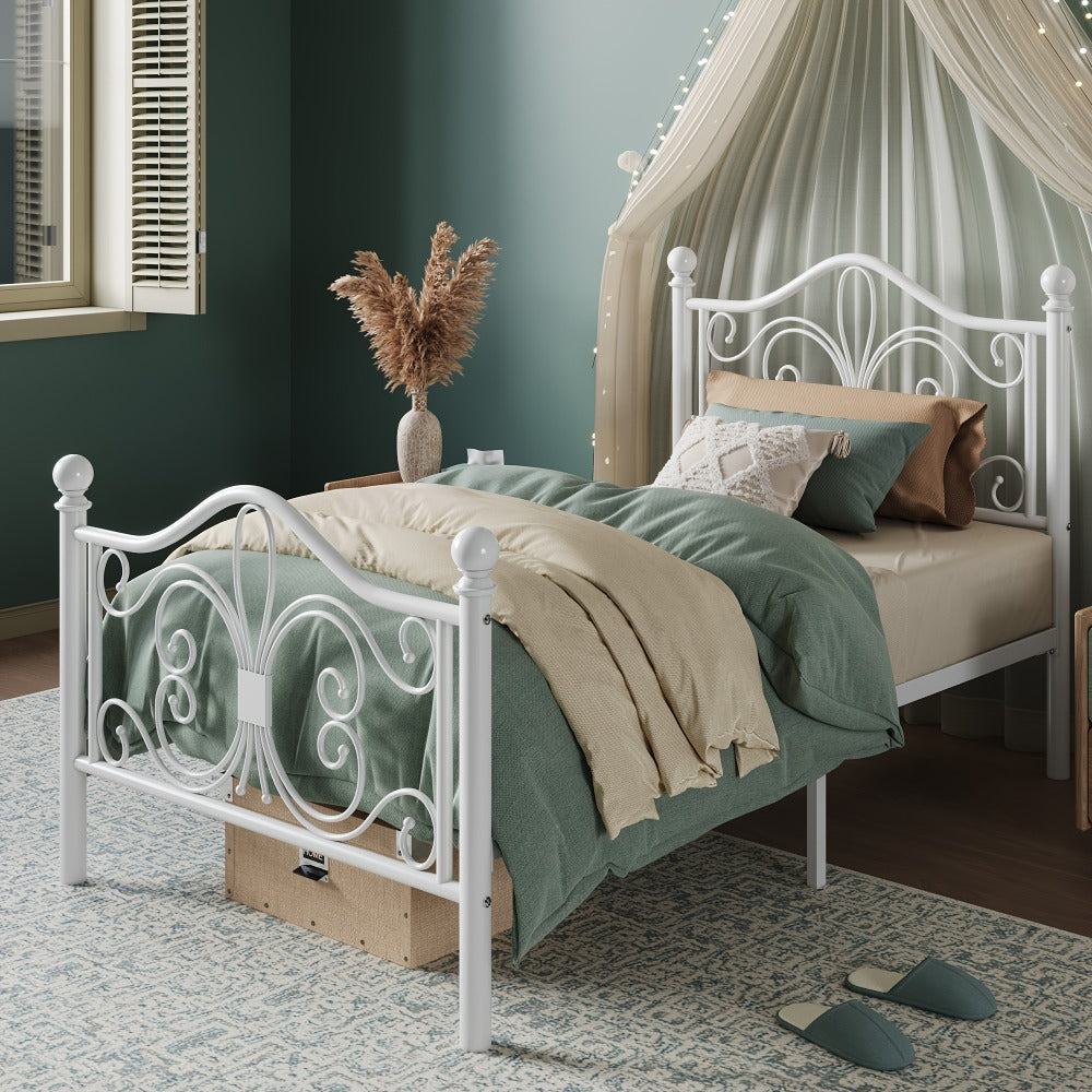 Metal Bed Frame with Headboard and Footboard and No Box Spring Needed detail image - detail view 10