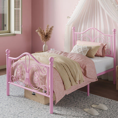 Metal Bed Frame with Headboard and Footboard and No Box Spring Needed detail image - detail view 3
