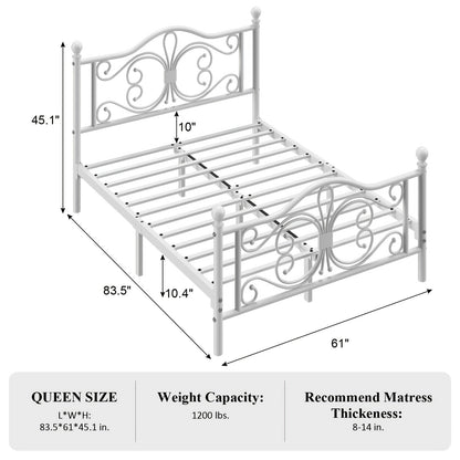 Bed Frame shown in the 【white】, Queen option