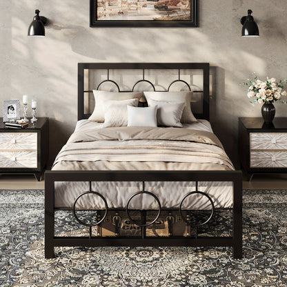 Bed Frame shown in the Black, Twin option
