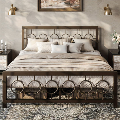 Metal Bed Frame with Headboard and Footboard, Mattress Support Frame detail image - detail view 14