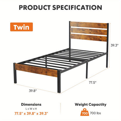 Bed Frame shown in the Twin option