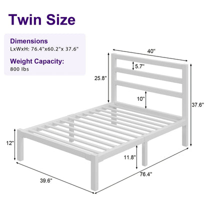 Bed Frame shown in the 【white】, Twin option