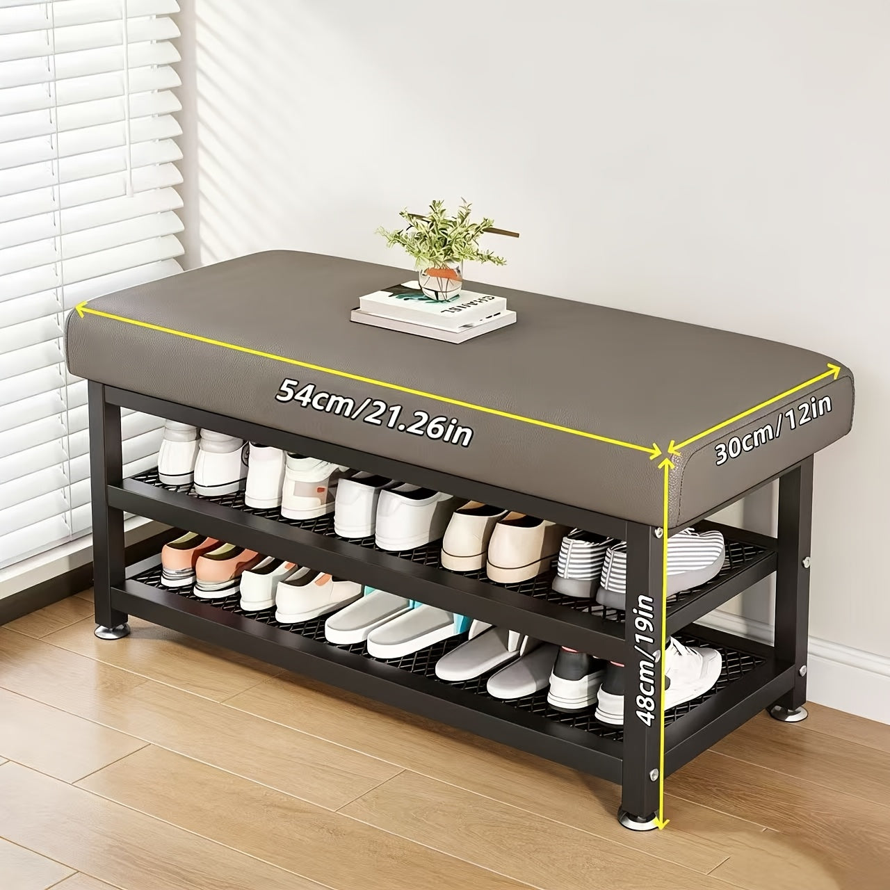 Entryway Bench shown in the Grey, 21.26in option