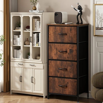 Storage Cabinet shown in the 4-drawer cabinet-Rust option