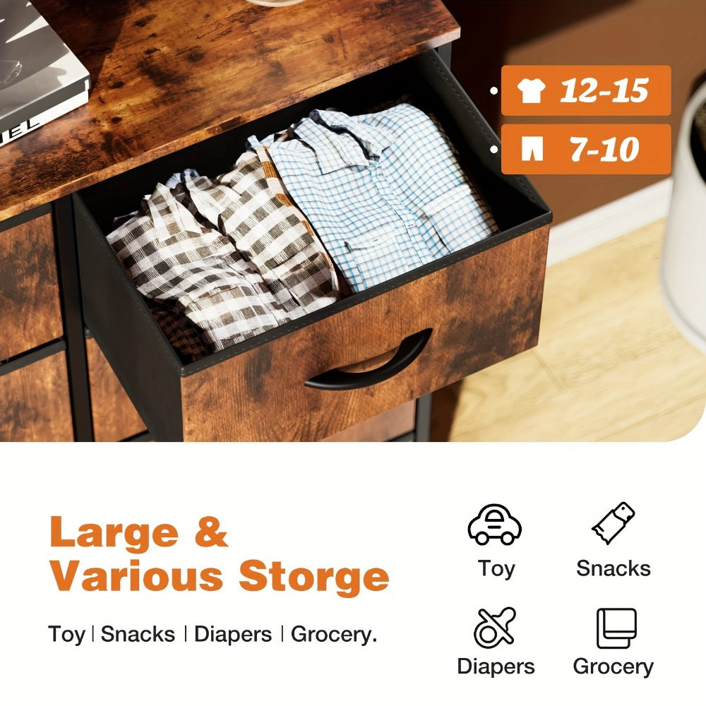 Metal Fabric Storage Cabinet with Deep Drawers for Organized Everyday Storage in Entryway detail image - detail view 10