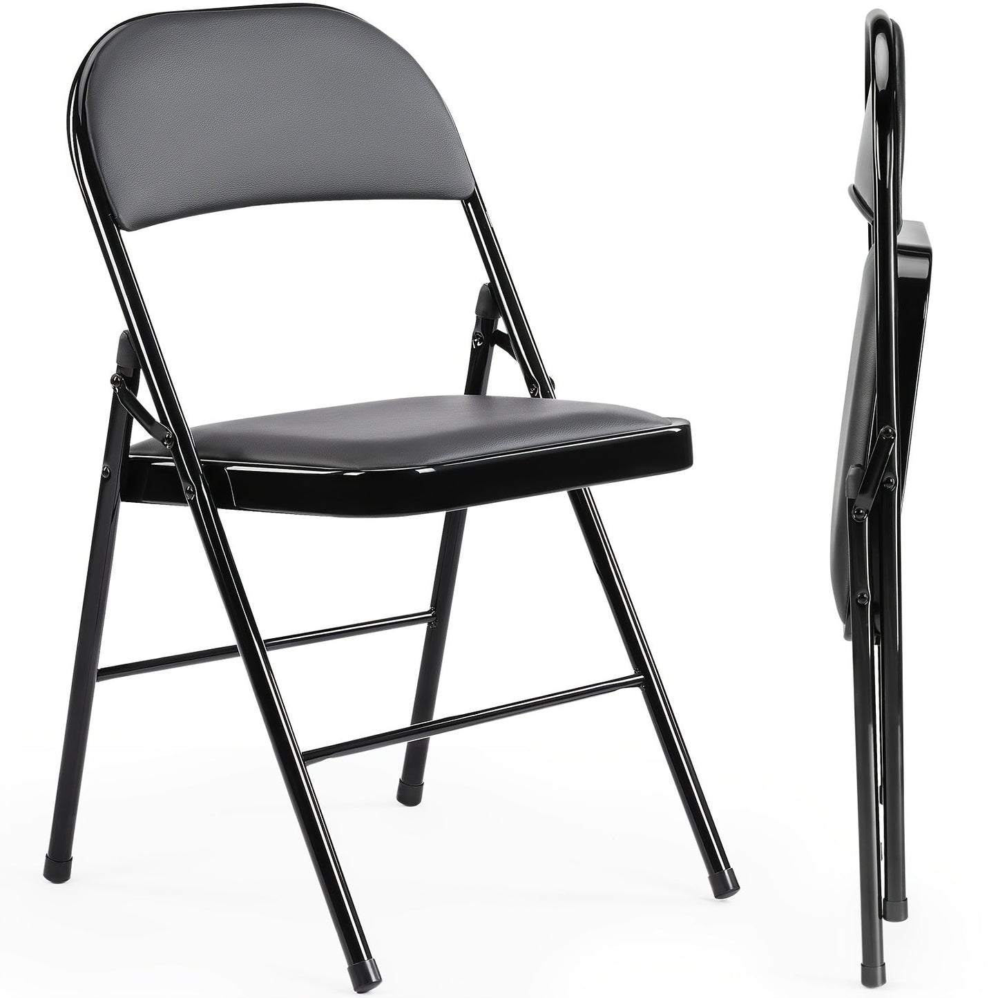 Folding Chair shown in the Black, 2 Packs option