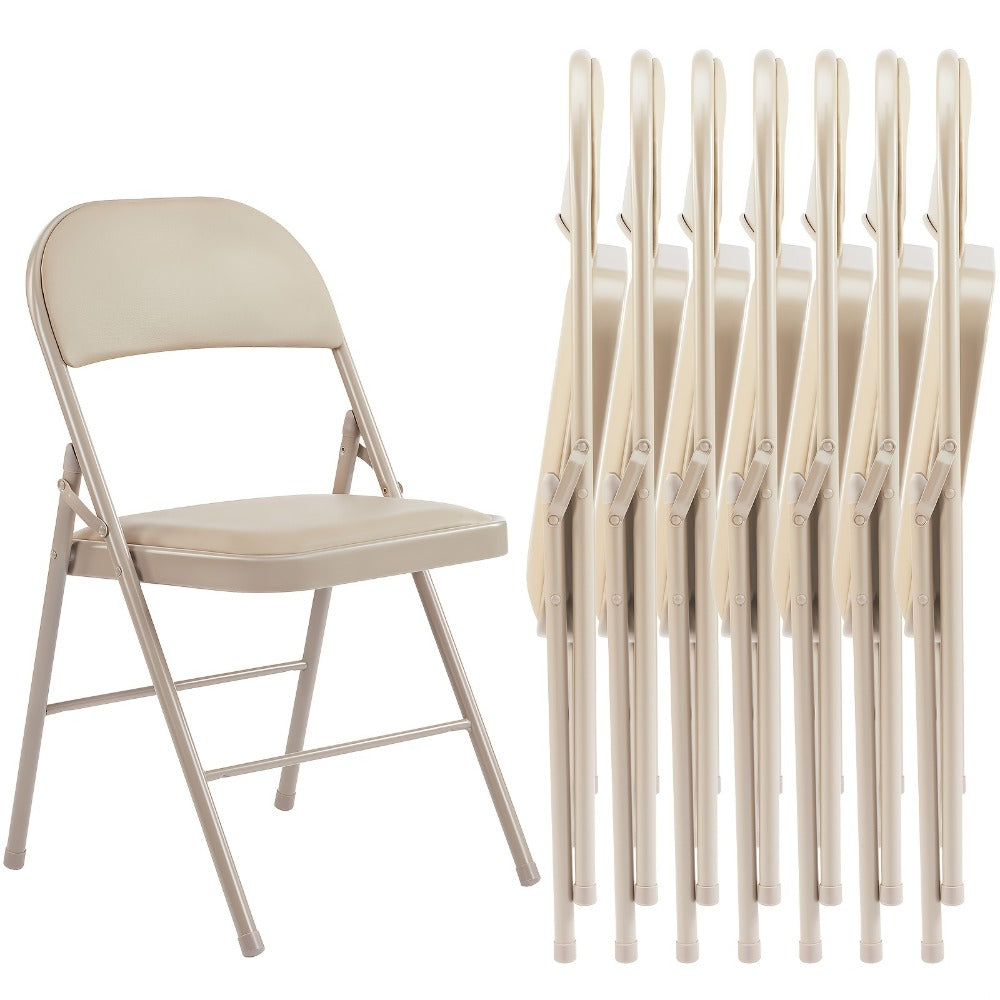 Metal Faux Leather Folding Chair with Stackable Design for Comfortable Everyday Seating detail image - detail view 15