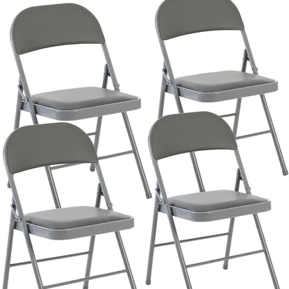Metal Faux Leather Folding Chair with Stackable Design for Comfortable Everyday Seating detail image - detail view 23