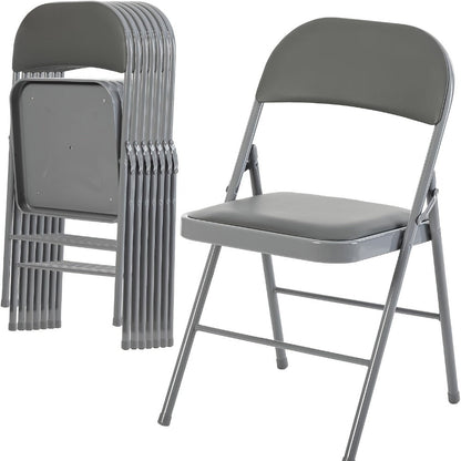 Metal Faux Leather Folding Chair with Stackable Design for Comfortable Everyday Seating detail image - detail view 24