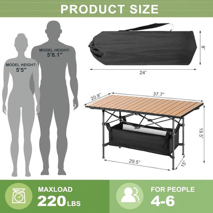 Metal Folding Table, Portable Fold-Up Table for Work, Display, and Everyday Use in Patio detail image - detail view 11