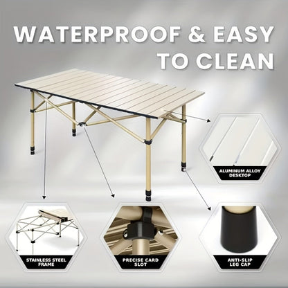 Metal Folding Table, Portable Fold-Up Table for Work, Display, and Everyday Use in Patio detail image - detail view 12