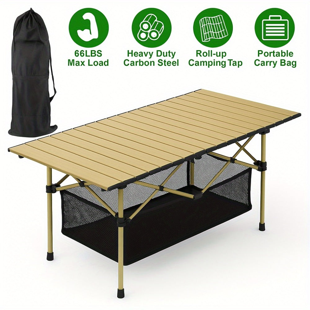 Metal Folding Table, Portable Fold-Up Table for Work, Display, and Everyday Use in Patio detail image - detail view 3