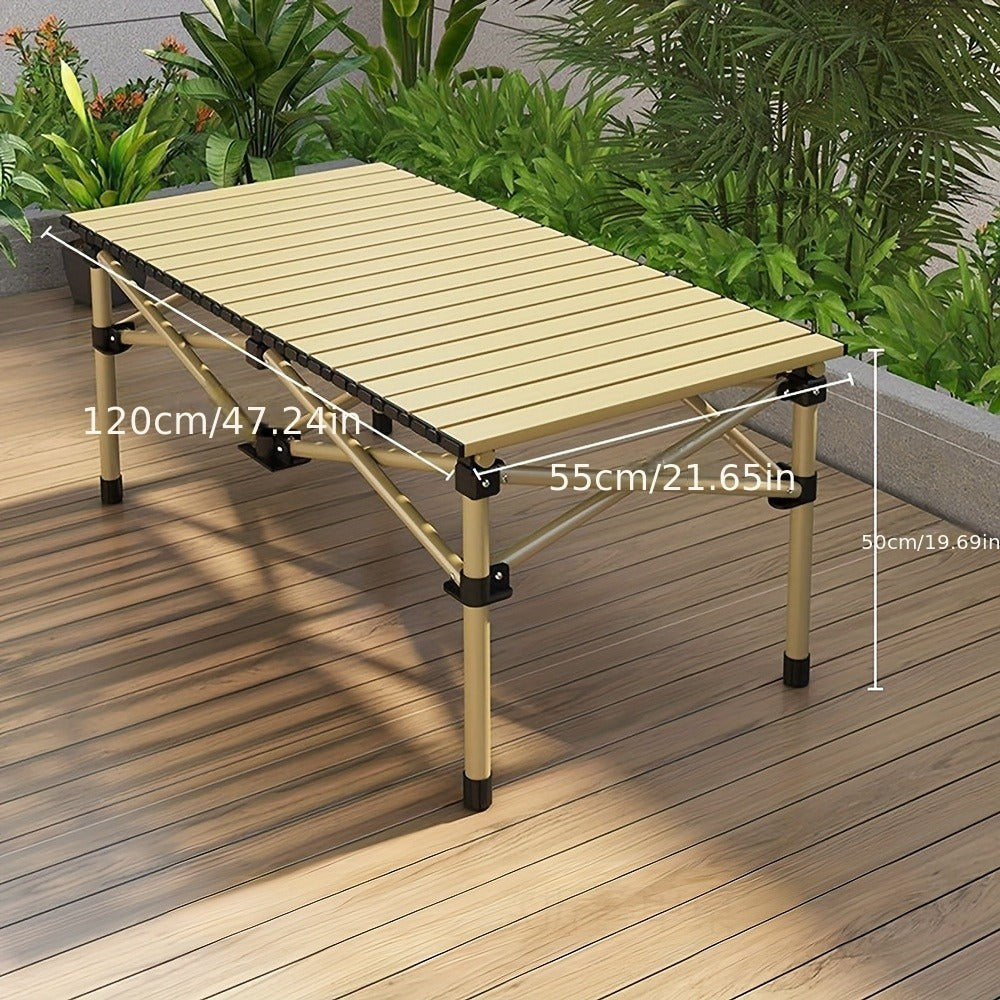 Metal Folding Table, Portable Fold-Up Table for Work, Display, and Everyday Use in Patio detail image - detail view 4