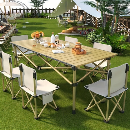 Metal Folding Table, Portable Fold-Up Table for Work, Display, and Everyday Use in Patio detail image - detail view 6