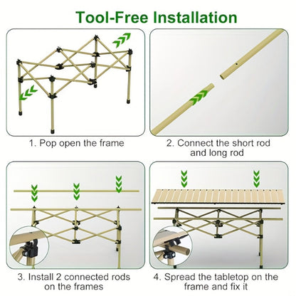 Metal Folding Table, Portable Fold-Up Table for Work, Display, and Everyday Use in Patio detail image - detail view 8
