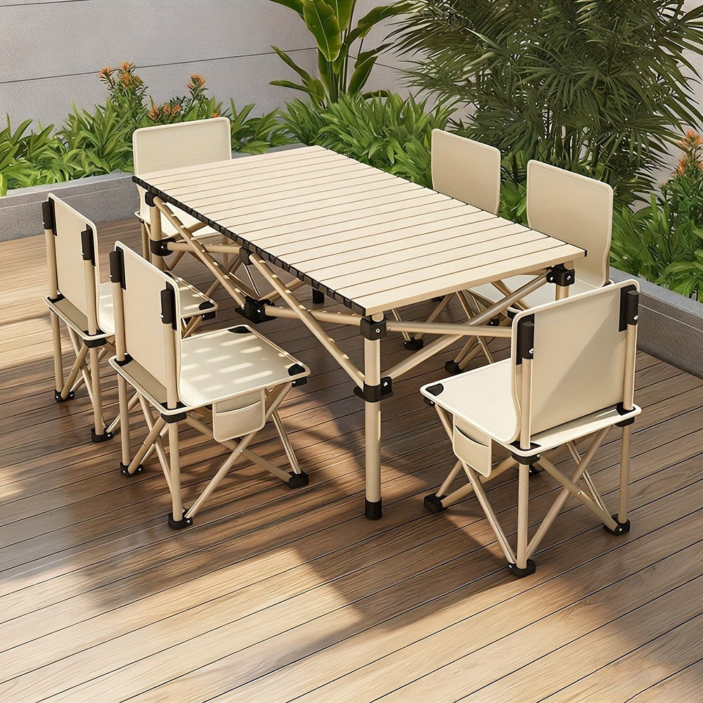 Metal Folding Table, Portable Fold-Up Table for Work, Display, and Everyday Use in Patio detail image - detail view 9