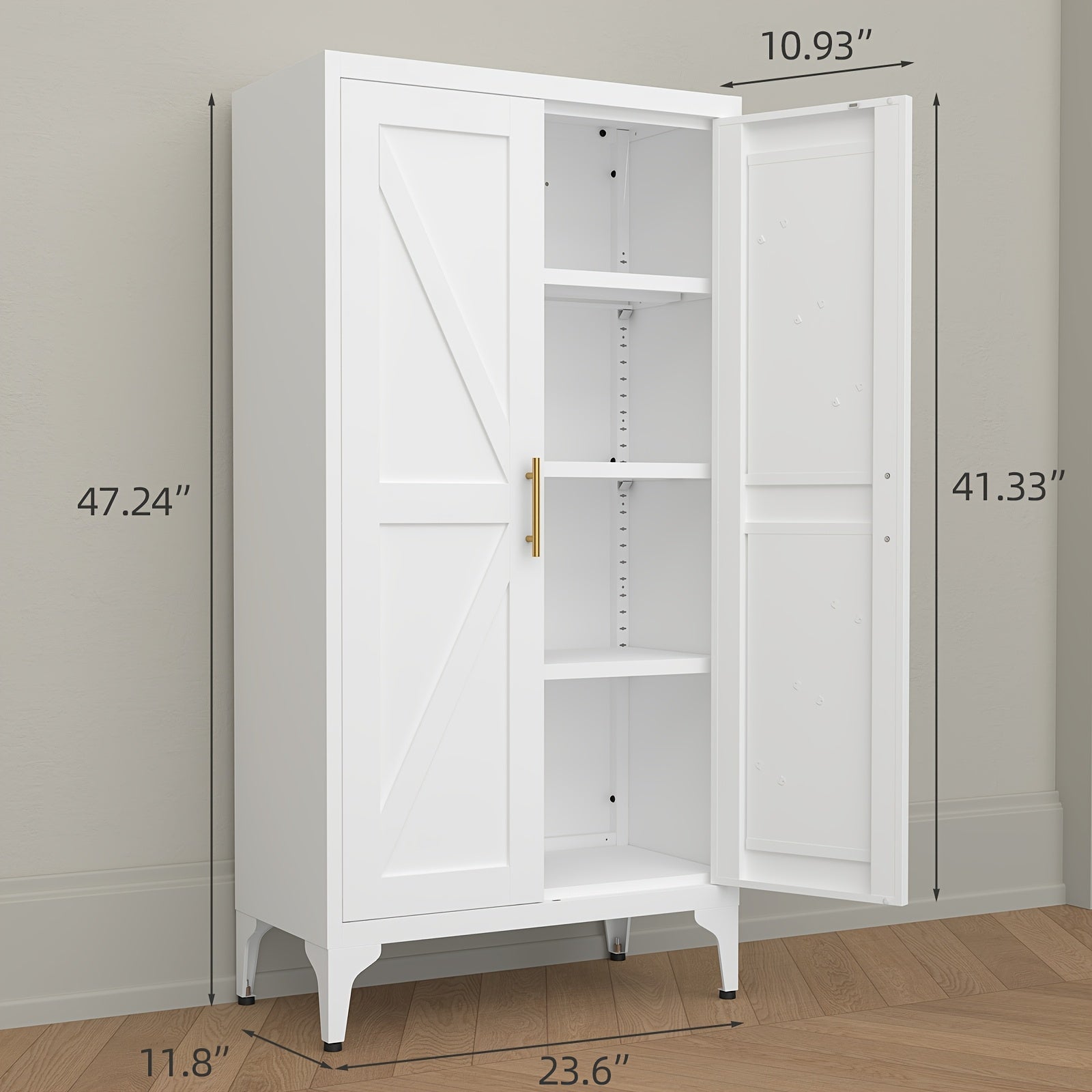 Storage Cabinet shown in the 47 inch White option