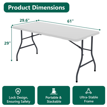 Folding Table shown in the 5FTwhite option