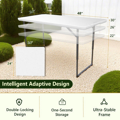 Metal Plastic Folding Table, Portable Fold-Up Table for Patio detail image - detail view 3