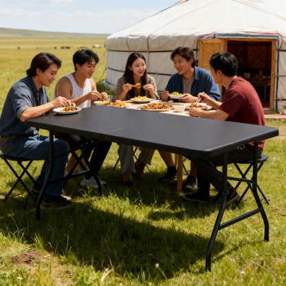 Metal Plastic Folding Table, Portable Fold-Up Table for Patio detail image - detail view 9