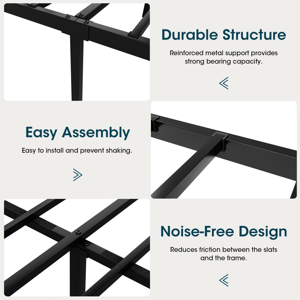 Metal Platform Bed Frame with Headboard and Footboard and No Box Spring Needed for Bedroom detail image - detail view 13